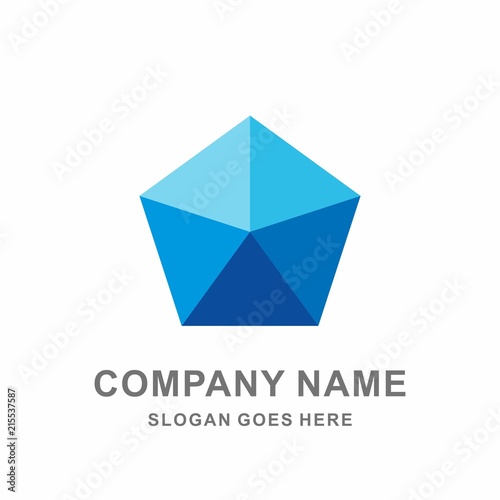 Geometric Pentagon Cube Space Box Architecture Interior Construction Business Company Stock Vector Logo Design Template