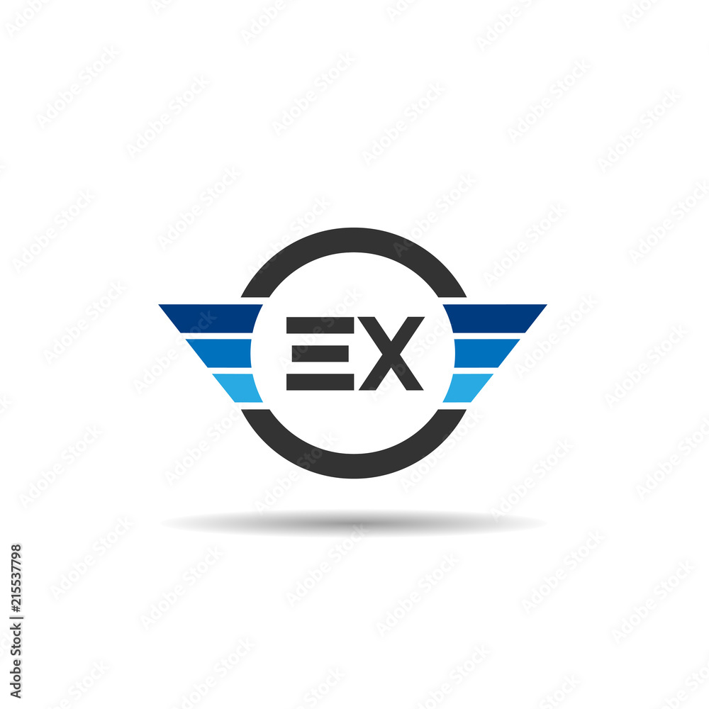 Initial Letter EX Logo Template Design