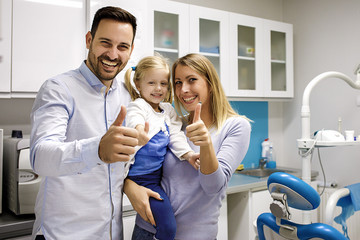 Family in dental office