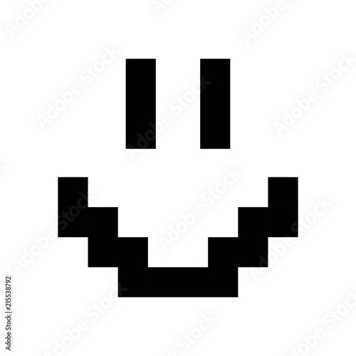 smiley vector pixel icon. isolated on white background