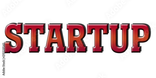 Startup 3d red Logo Icon Button white isolated