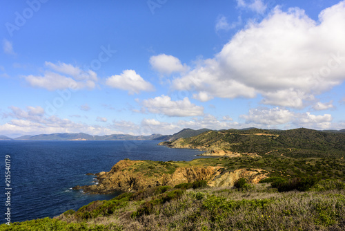 Coastal landscape near Capo Carbonara, Sardinia, Italy