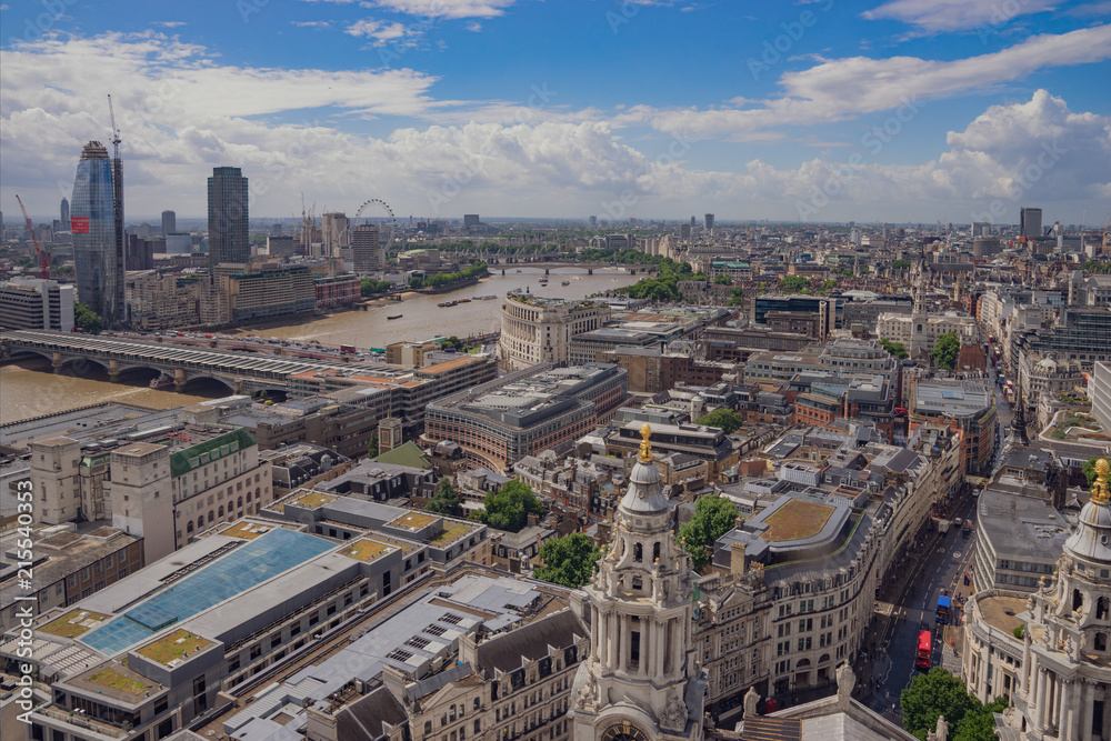 Aerial view of London from