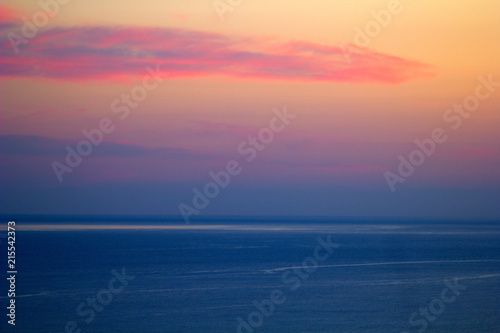 beautiful view of the sea and the sky at sunset pastel color minimalism © dvulikaia
