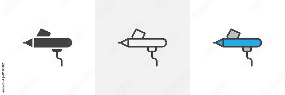 Airbrush icon. Line, solid and filled outline colorful version, outline and filled vector sign. Symbol, logo illustration. Different style icons set. Pixel perfect vector graphics Airbrush icon. Line, solid and filled outline colorful version, outline and filled vector sign. Symbol, logo illustration. Different style icons set. Pixel perfect vector graphics