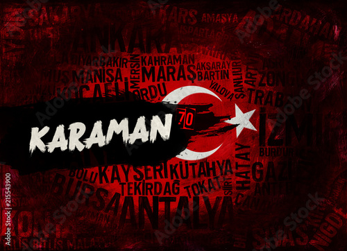 Karaman ili ve Türk Bayrağı Tasarım Çalışması photo