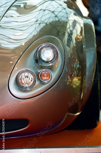 car headlight steel abstraction auto bumper motor silver