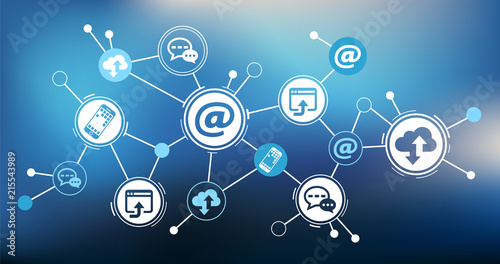 Digitalization and mobile communication concept - vector illustration
