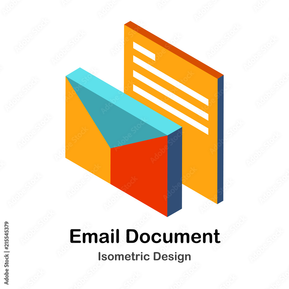 Email Document Isometric Illustration Email Document Isometric Illustration