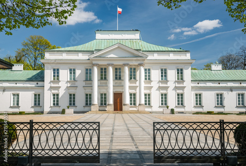 Capital city of Poland. Belvedere palace (Belweder) used as president's office. photo