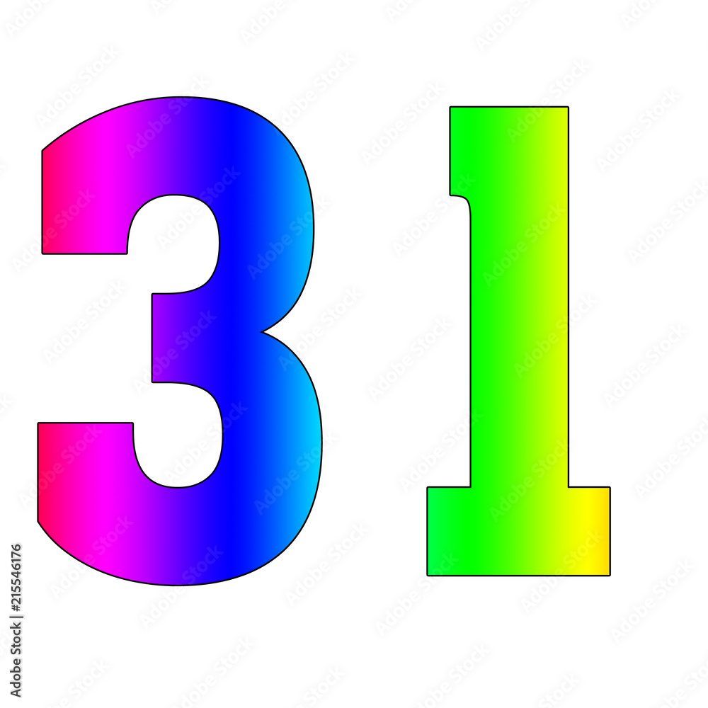 Number Colorful Blured gradient rainbow style Number Colorful Blured gradient rainbow style