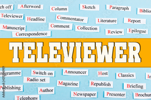 Televiewer mass media and education concept photo
