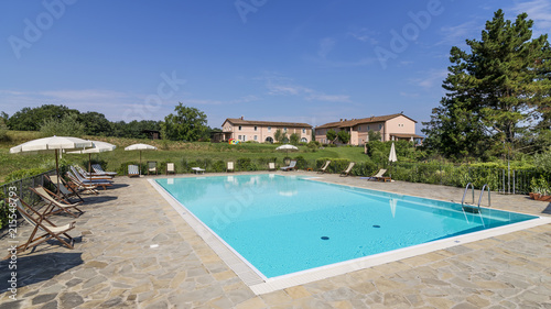 Beautiful resort with swimming pool in the Tuscan countryside, Pontedera, Pisa, Tuscany, Italy © Marco Taliani