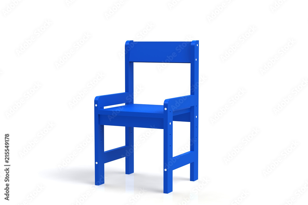 Little child wooden chair on a white background. 3D-model rendering chair. Little child wooden chair on a white background. 3D-model rendering chair.