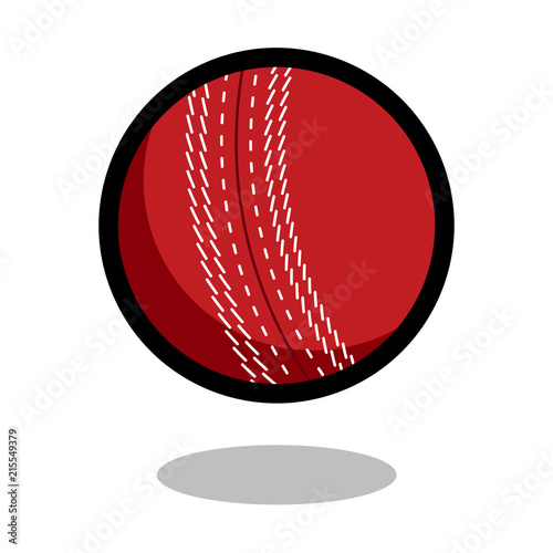 Cricket sport ball logo vector line 3d icon
