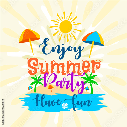 Enjoy summer party have fun labels