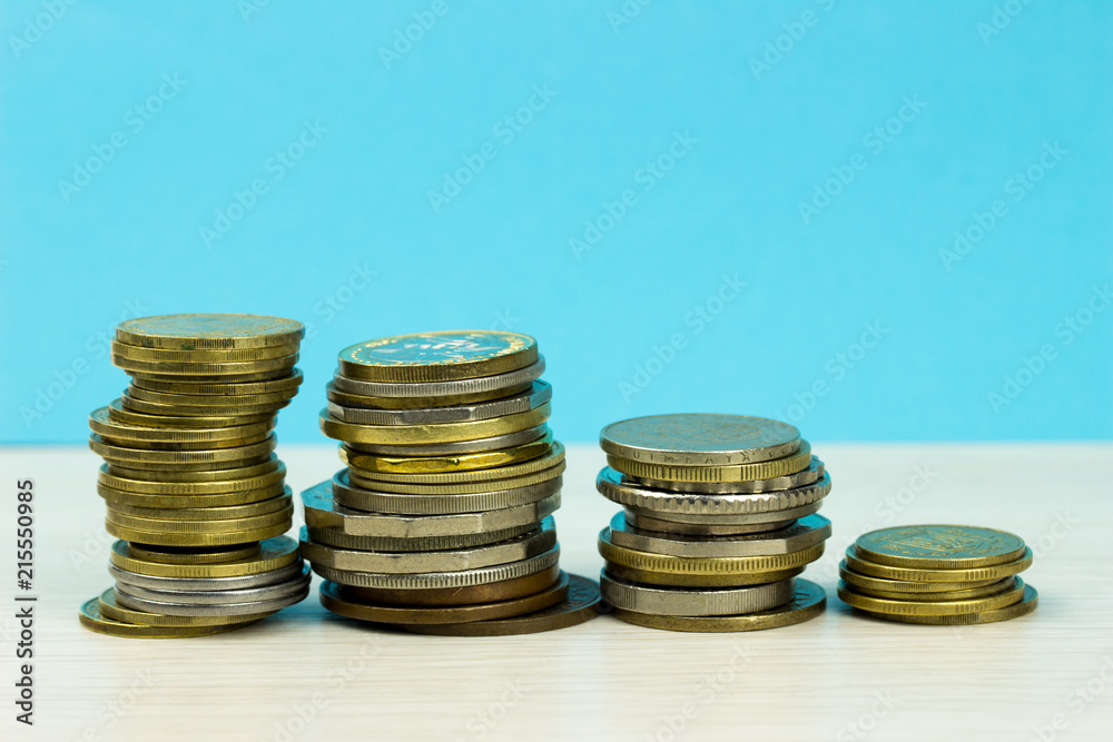 Different coins Tower. Business Finance and money concept Different coins Tower. Business Finance and money concept