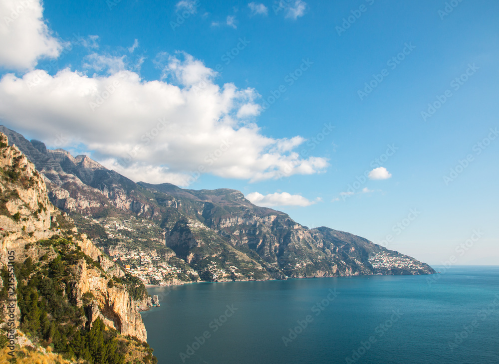 View of Positano town on the Amalfi coast, Italy