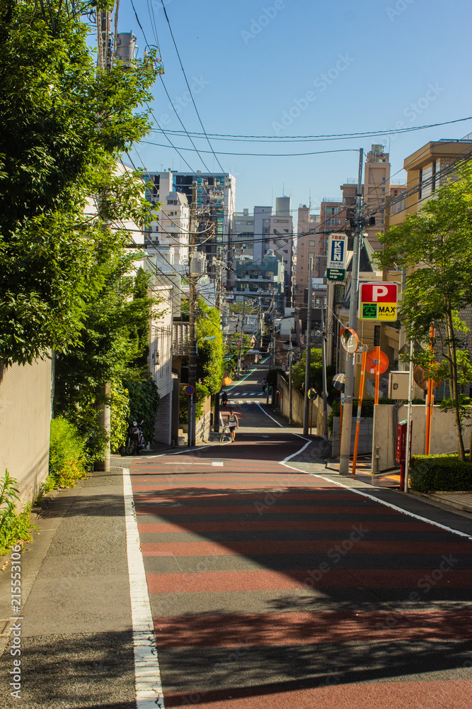 Street of tokyo, japan in the afternoon sun