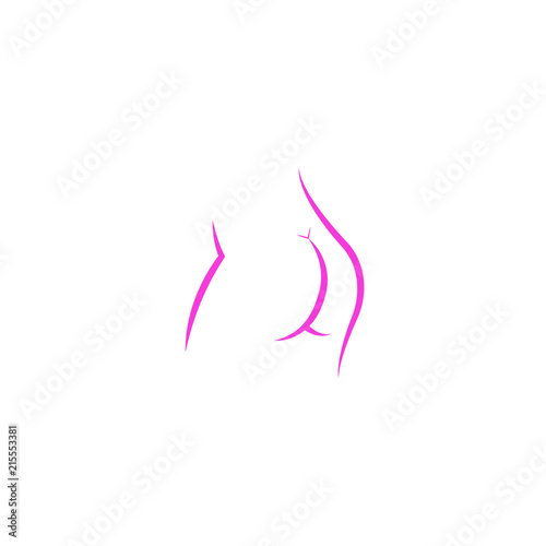 Beautiful young woman ass, a simple illustration for a plastic surgery clinic, a fitness program or a spa salon.