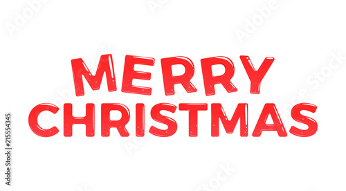 Merry christmas. Brilliant calligraphic font with light star and gradient. Santa Claus hat and funny glasses with new year tree