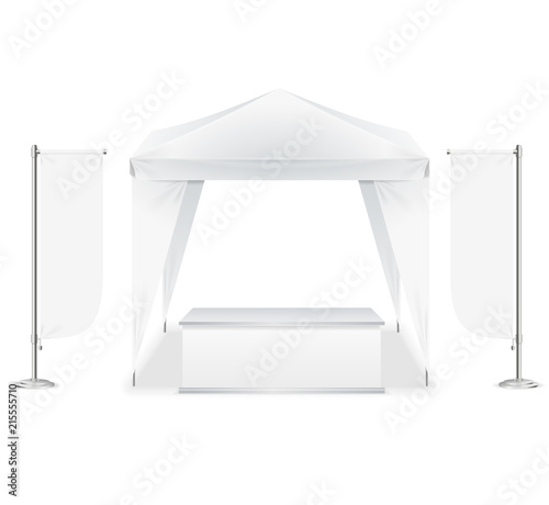 Realistic Detailed 3d Blank Outdoor Event Tent. Vector
