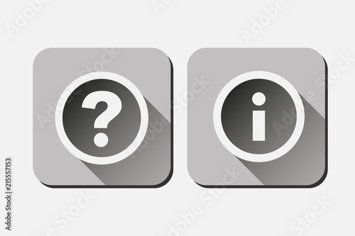 Icono gris de ayuda e información.
