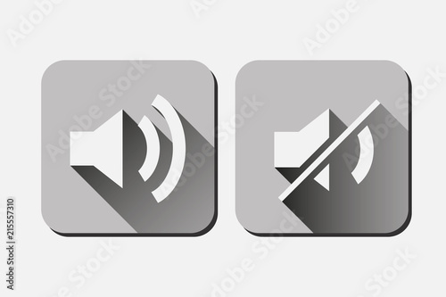 Icono gris de volumen.