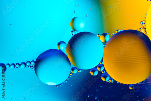 Space or planets universe cosmic abstract background. Abstract molecule atom sctructure. Water bubbles. Macro shot of air or molecule. Biology, phycics or chymistry abstract background. photo