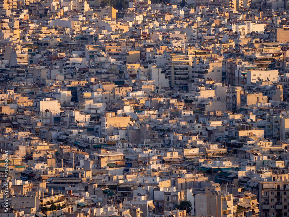 Overdeveloped residential district in Athens