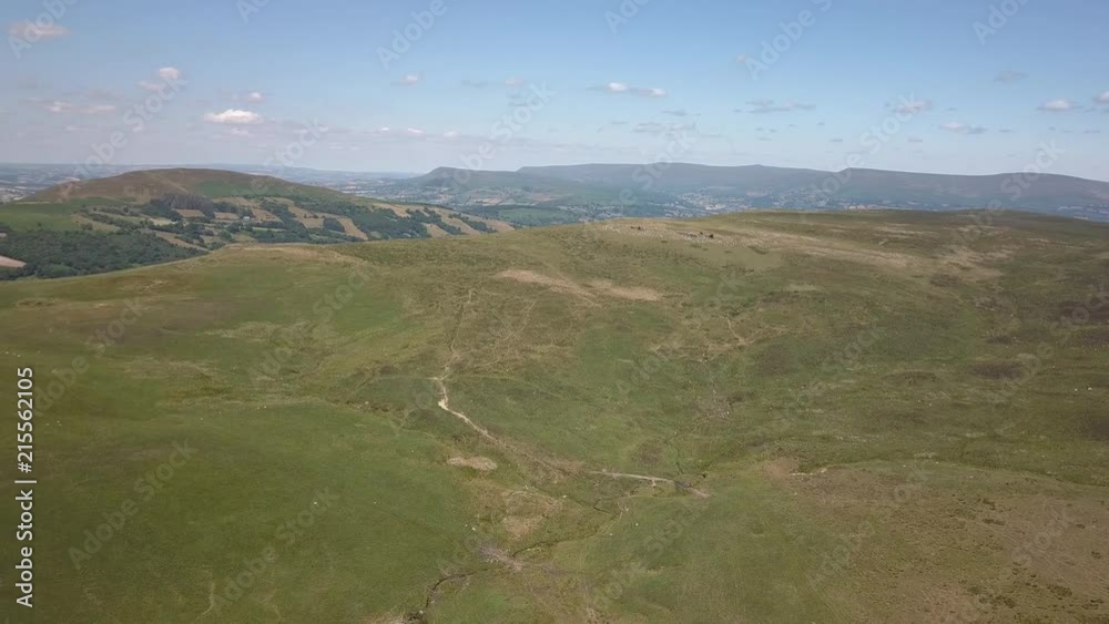 Aerial drone view of moorland, hills and mountains Aerial drone view of moorland, hills and mountains