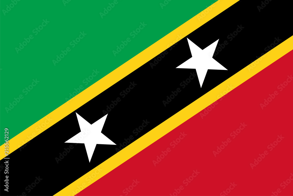 Naklejka premium Saint Kitts and Nevis flag vector. Caribbean country flag.