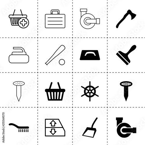 Wallpaper Mural Set of 16 handle filled and outline icons Torontodigital.ca