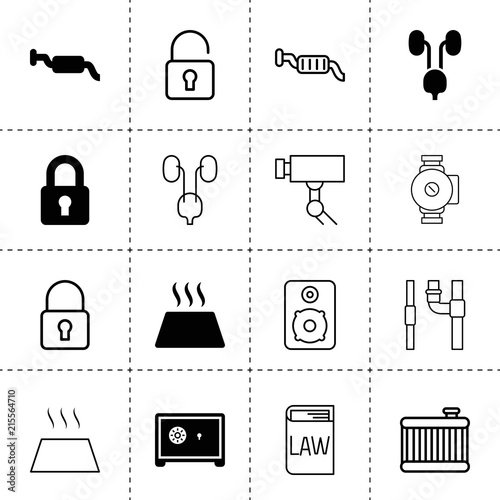 Set of 16 system filled and outline icons