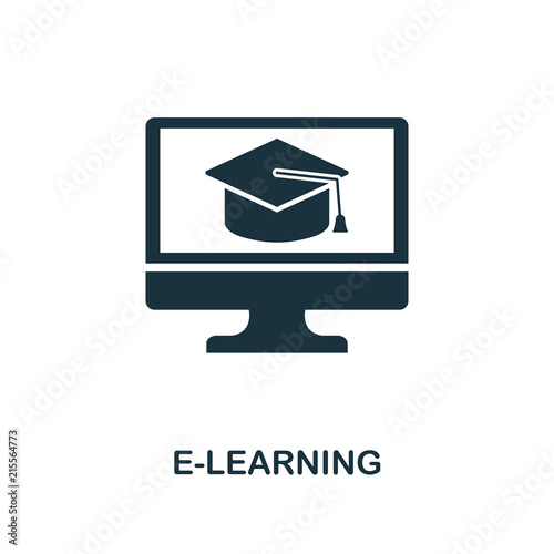 E-Learning creative icon. Simple element illustration. E-Learning concept symbol design from online education collection. Objects for mobile, web design, apps, software, print.