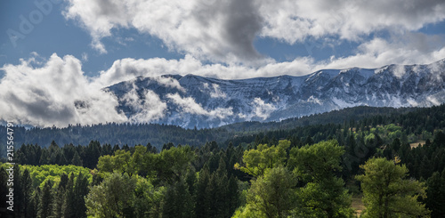 Bridger Mountains with Clouds and Snow photo