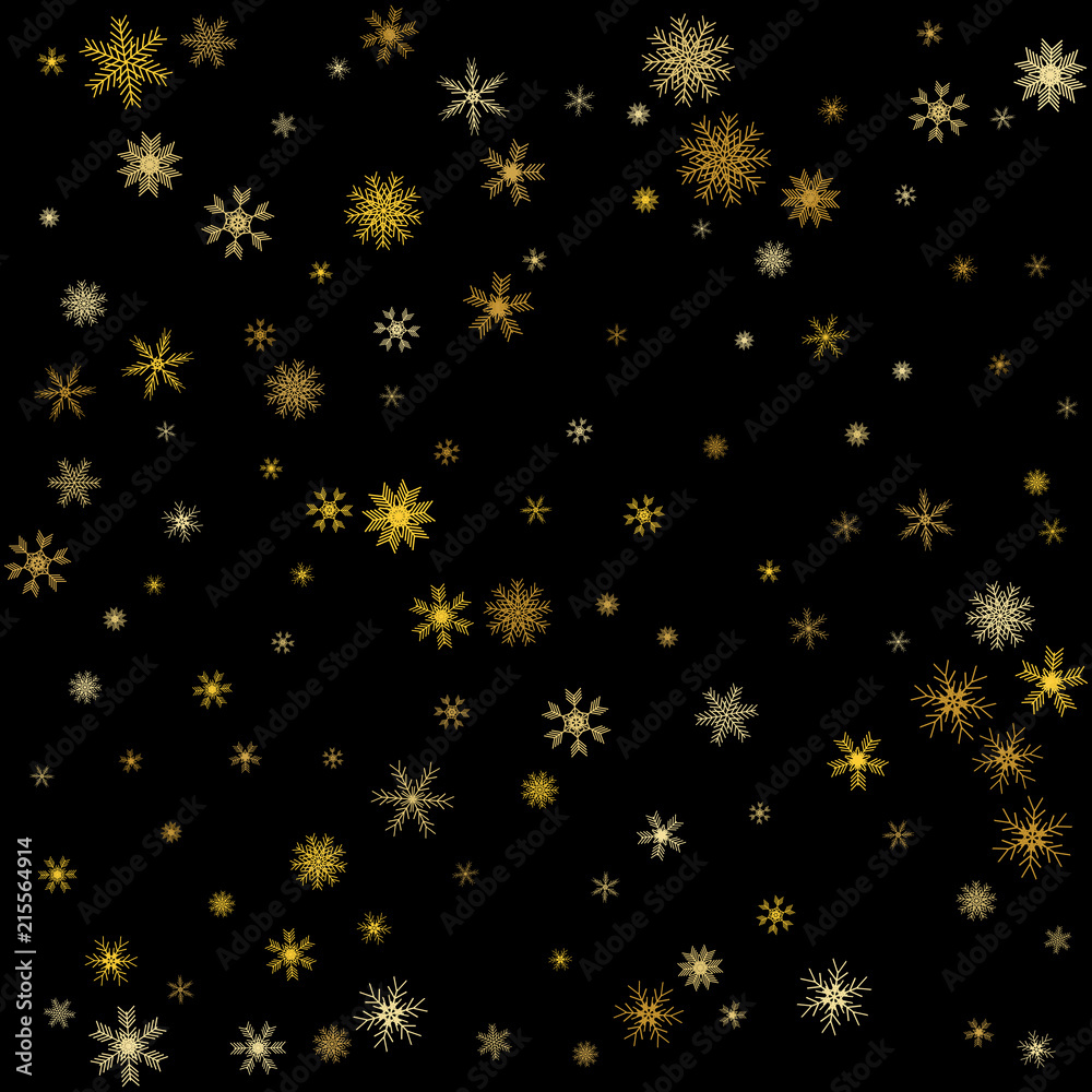 Elegant Christmas Background with Shining Gold Snowflakes. Vector illustration Elegant Christmas Background with Shining Gold Snowflakes. Vector illustration