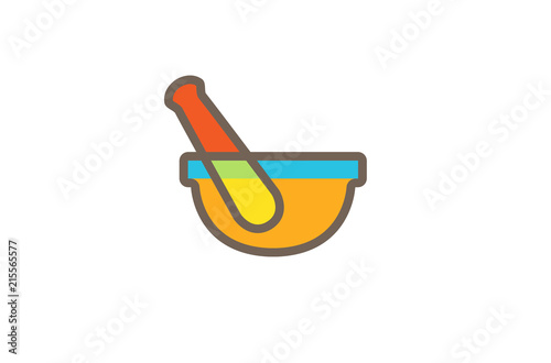 Abstract Herbal Pharmacy Mortar Logo Design Illustration
