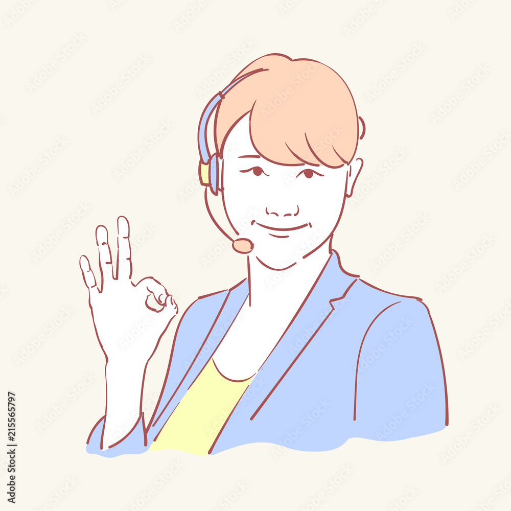 Online assistant support operator hand drawn style vector doodle design illustrations Online assistant support operator hand drawn style vector doodle design illustrations