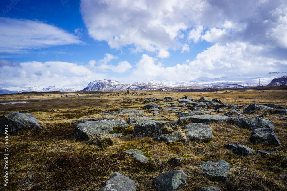 Snaefellsnes national park in Iceland: glaciers and rocks