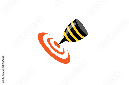 Bee Target Goal Logo Design Illustration