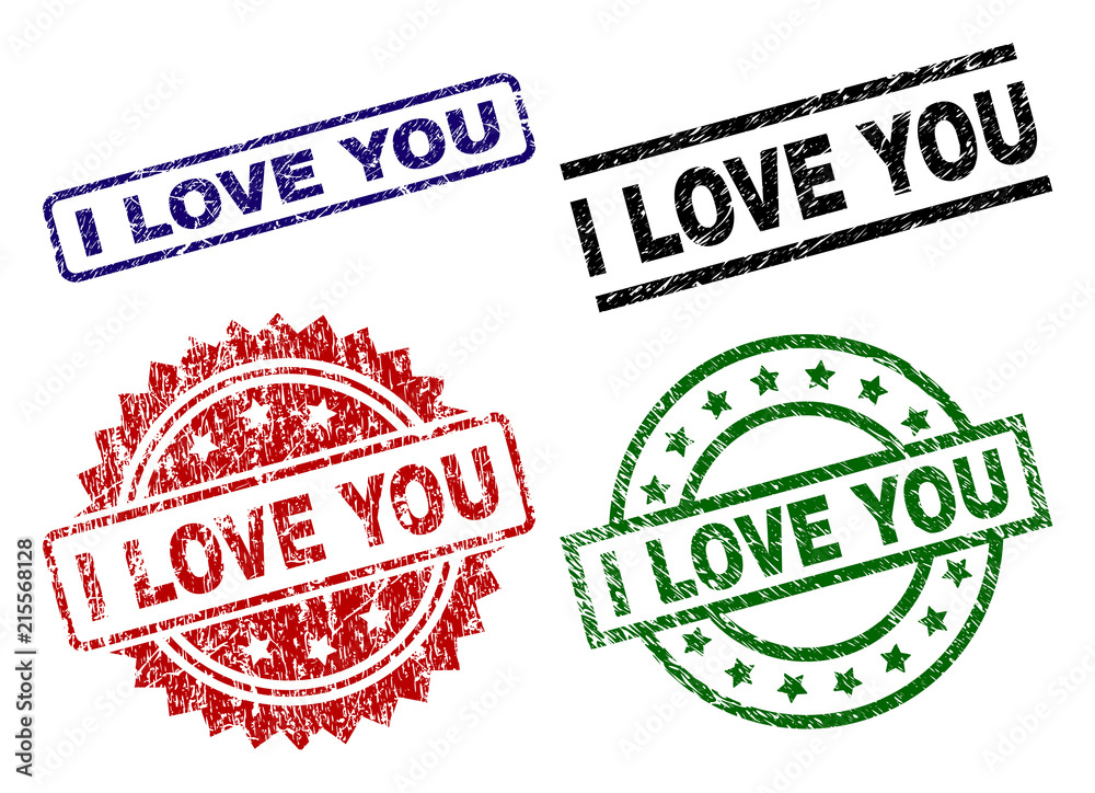 I LOVE YOU seal prints with corroded surface. Black, green,red,blue vector rubber prints of I LOVE YOU label with corroded style. Rubber seals with circle, rectangle, rosette shapes. I LOVE YOU seal prints with corroded surface. Black, green,red,blue vector rubber prints of I LOVE YOU label with corroded style. Rubber seals with circle, rectangle, rosette shapes.