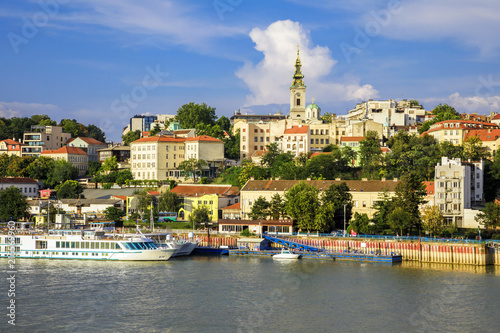 Historic center of Belgrade on the banks of the Sava River