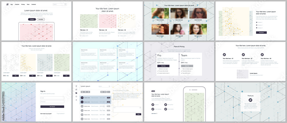 Vector templates for website design, minimal presentations, portfolio ...