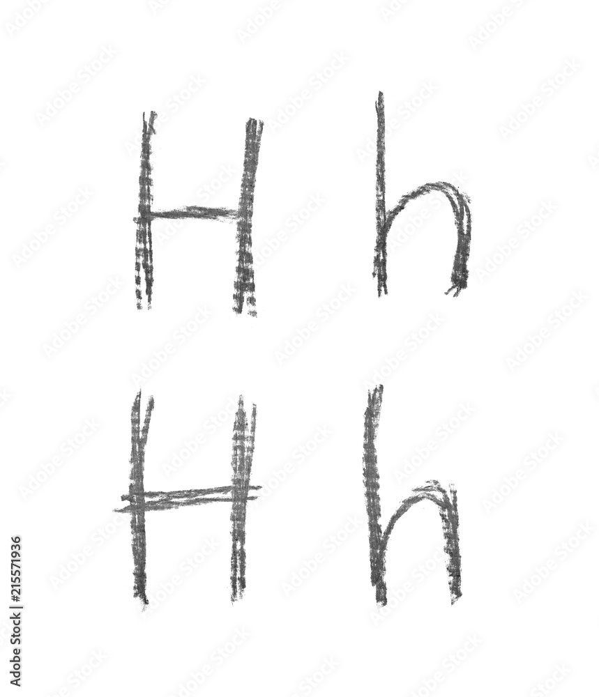 Hand drawn letter set isolated