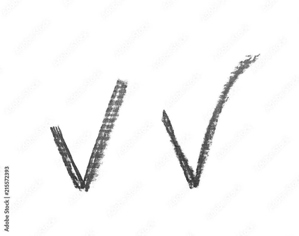 Hand drawn yes tick mark sign Hand drawn yes tick mark sign
