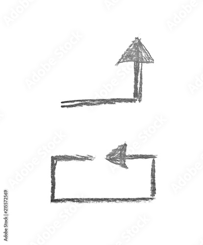 Hand drawn arrow symbol iso...