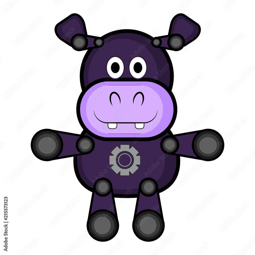 Isolated stuffed hippo toy icon Isolated stuffed hippo toy icon