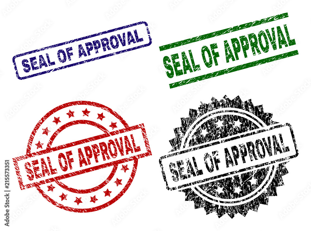 SEAL OF APPROVAL seal prints with corroded surface. Black, green,red,blue vector rubber prints of SEAL OF APPROVAL tag with scratched surface. Rubber seals with round, rectangle, medallion shapes. SEAL OF APPROVAL seal prints with corroded surface. Black, green,red,blue vector rubber prints of SEAL OF APPROVAL tag with scratched surface. Rubber seals with round, rectangle, medallion shapes.