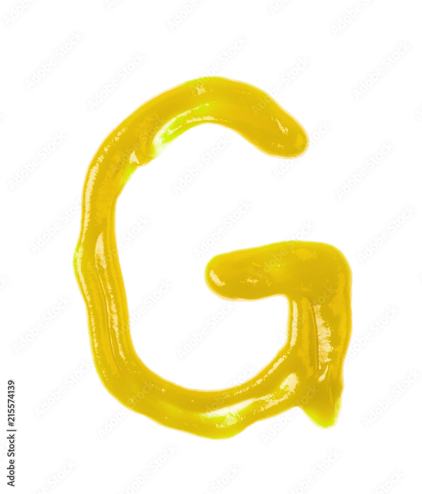 Single letter made of sauce isolated Single letter made of sauce isolated